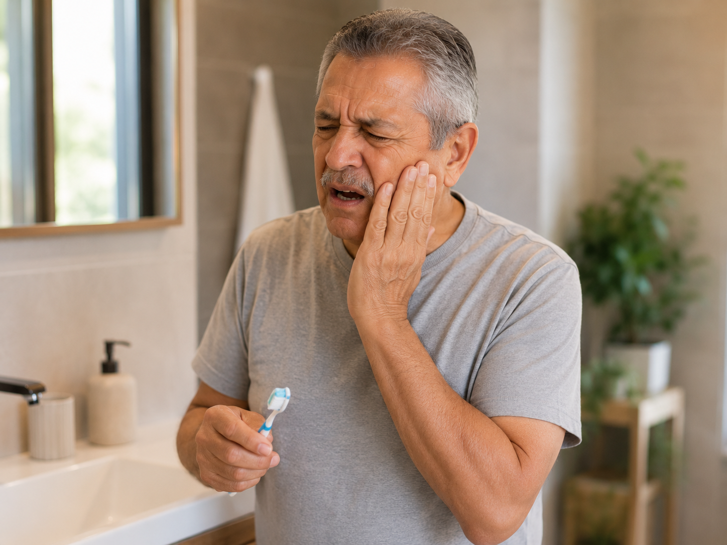 Paciente con dolor intenso en un lado del rostro.
