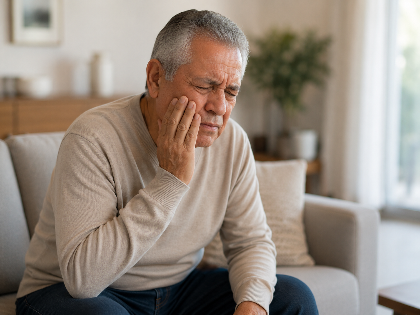 Paciente con dolor facial por neuralgia del trigémino.